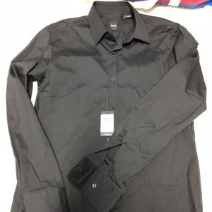 Men’s black button down dress shirt